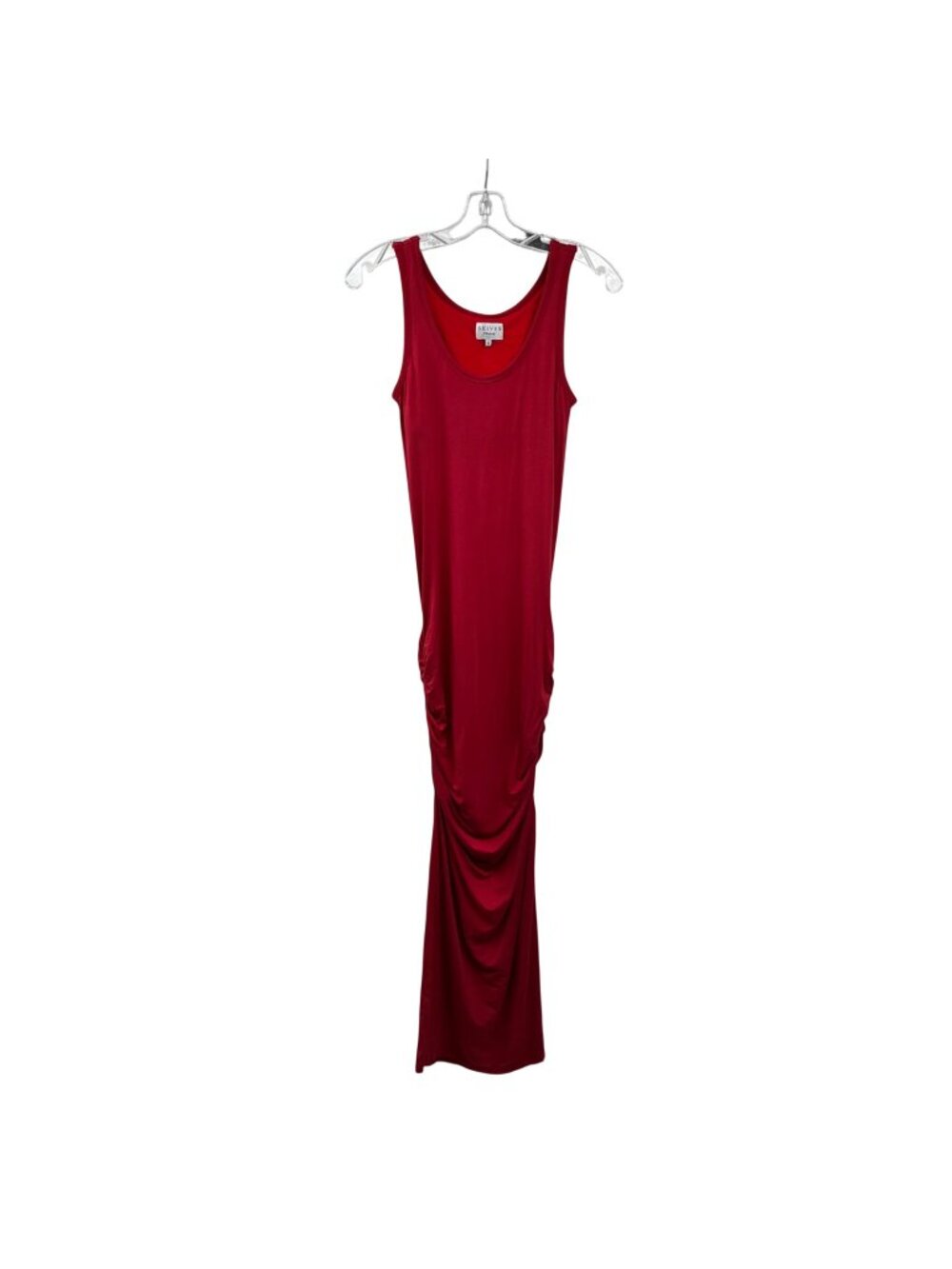 SKiVYS Maxi Bodycon Tank Dress Ruched Faded Red Womens Size Small